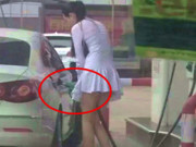 冰箱姐：妹子，不会加油你叫我帮忙呀，你这样让路人看到多尴尬呢